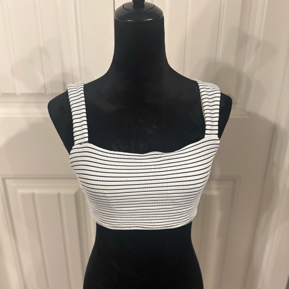 Lululemon Striped White and blue bikini top